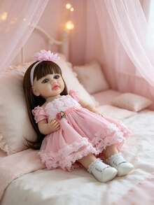 POKOJA LAND 1PC 55cm Sweet Reborn Baby Doll Princess, Vinyl Pretend Play Toy, Gift For Kids & Valentine's Day - Multicolor - View 3