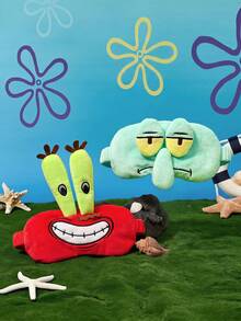 SpongeBob SquarePants | Joivida 1pc Theme Plush Sleep Eye Mask 3D Crab Boss Octopus Brother Cartoon Light Blocking Eye Mask Travel Napping Soft Eye Mask - Multicolor - View 1