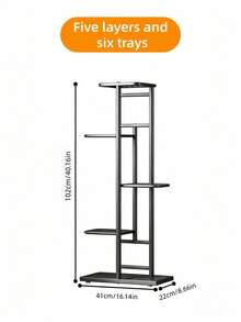 European Style Iron Multi Tier Plant Stand Flower Pot Holder Shelf For Indoor Living Room Balcony Home Decor Sturdy Rustproof Space Saving Easy Assembly Black Finish Versatile Decorative - 5-layer - Foldable - View 3