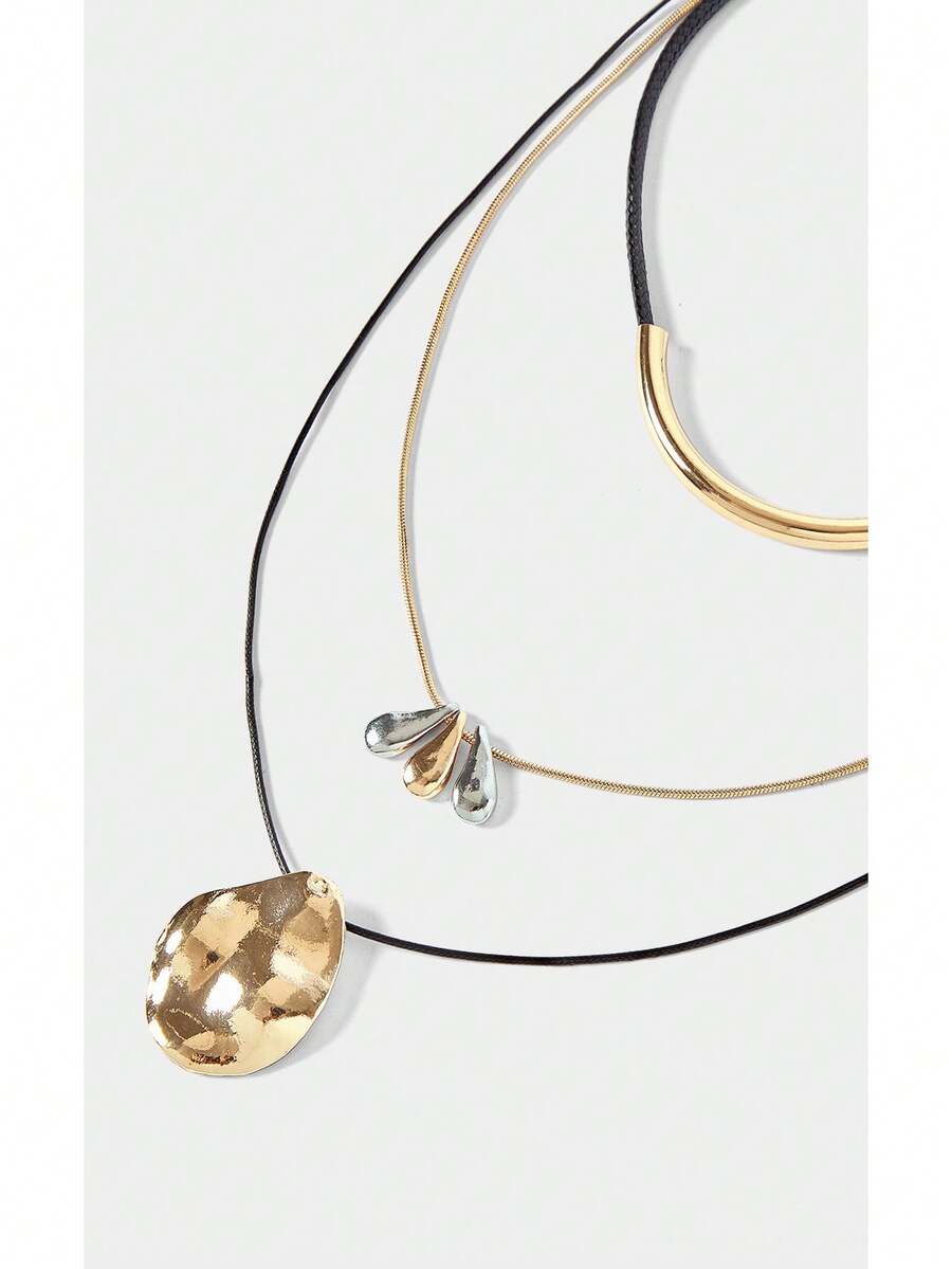 Noxbound Bohemian Casual Vacation Style Multi-Layer Necklace - Gold - View 1