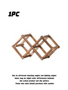 Foldable Wooden Wine Rack, Stackable Storage Design, Practical Wine Holder For Kitchen And Dining Room, Ideal For Countertop, Cabinet Surface Home Bar Decor - View 12