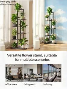 European Style Iron Multi Tier Plant Stand Flower Pot Holder Shelf For Indoor Living Room Balcony Home Decor Sturdy Rustproof Space Saving Easy Assembly Black Finish Versatile Decorative - 5-layer - Foldable - View 6