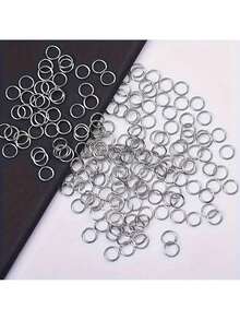 100Pcs Gold & Silver Open Jump Rings, High‑Quality Metal Jump Ring Connectors, DIY Jewelry Making Accessories, Mixed Sizes 4‑10mm For Custom Handmade DesignsSHEIN - Multicolor - View 3
