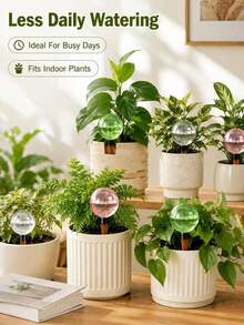 3/2/1pc 500ml Self-Watering Lazy Planter, New Drainage Device, Small Succulent Plant Drip Irrigation System - Spherical - View 7
