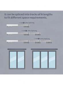 Suitable For Smooth Ceilings Or Walls, Nail Free Or Screw Free Adhesive Curtain Rail - Top Mounted Or Side Mounted, Adhesive Curtain Rod Suitable For Windows: Bedrooms, Showers, Wardrobes, And RVs - Easy To Install Rail - 1PC - View 9