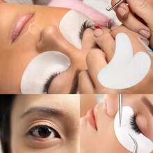 Eyelash Extension Patches, Eyelash Membrane Transplant False Eyelashes Isolation Pads, Makeup Tools, Eyelash Extension Patches, Left And Right Eye Patches, Pink & Colorful Packaging, Moisturizing Gel Eye Mask, Eyelash Extension Companion - White - View 4