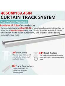 Suitable For Smooth Ceilings Or Walls, Nail Free Or Screw Free Adhesive Curtain Rail - Top Mounted Or Side Mounted, Adhesive Curtain Rod Suitable For Windows: Bedrooms, Showers, Wardrobes, And RVs - Easy To Install Rail - 1PC - View 13