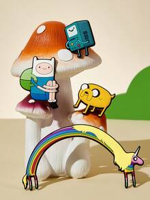 ADVENTURE TIME X SHEIN 4 قطع/مجموعة مغناطيسات ثلاجة بنمط كرتوني مضحك، هدايا - مغامرة الكنز - مشاهدة 1