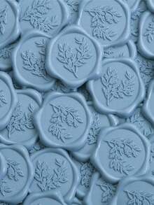 20/30/50/100 Pcs Wax Seal Stickers, Wedding Invitation Envelope Sealing Stickers, Self-Adhesive Envelope Sealing Stickers, Suitable For Weddings, Invitations, Envelopes, Gift Wrapping, Christmas And Other Events. - Dusty Blue - View 8