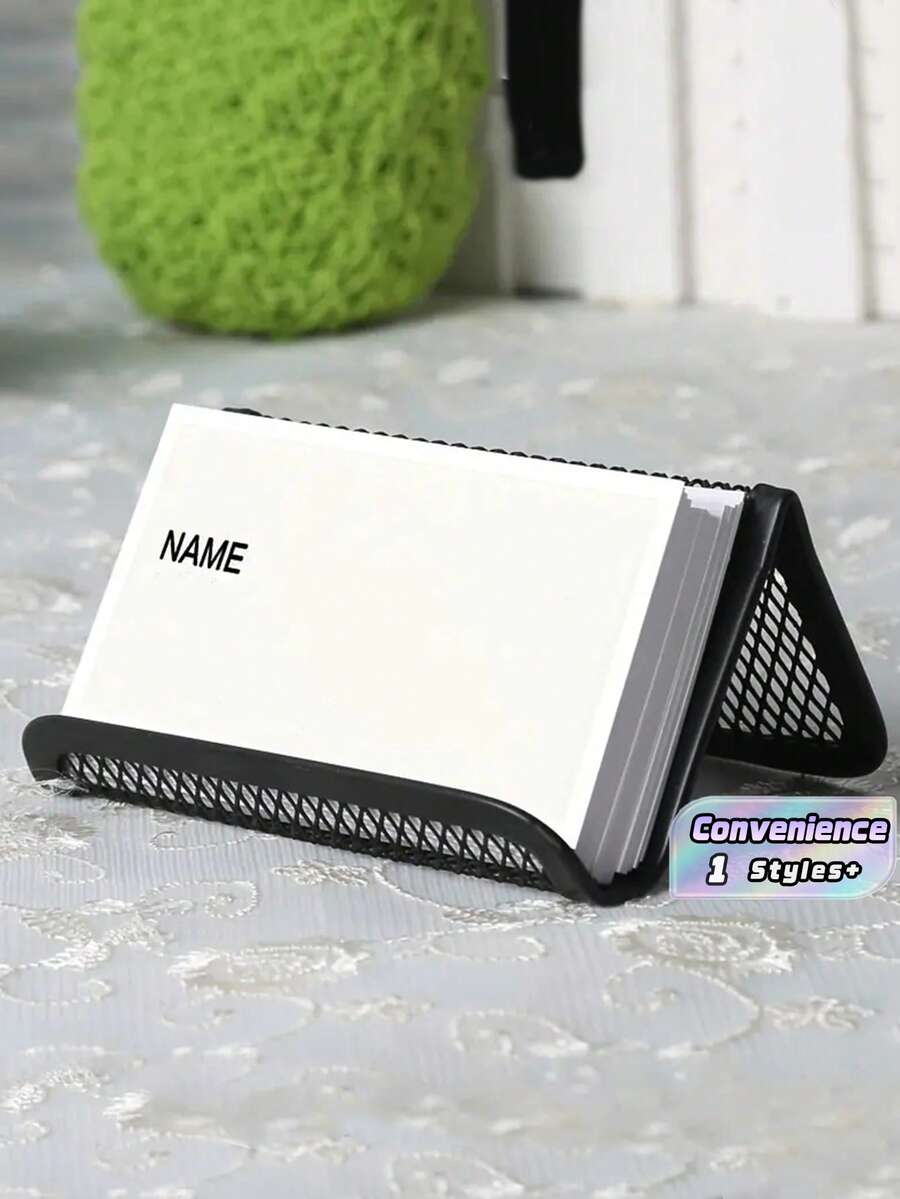 1pc Solid Color Hollow Out Business Card Holder, Simple Multi-Purpose Desktop Card Holder For Office Back To School - multicolor - View 1