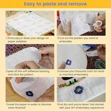 Kertas Stabilizer Bordir Perekat Larut Air Ukuran A4 - 1/10 Lembar Kertas Cetak Berat Sedang, Cocok untuk Printer Inkjet, Bahan Kerajinan DIY, Kain Bordir, Alat Bordir - warna-warni - View 4