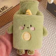 1 Unisex Cartoon Flocking Hot Water Bag, Large Capacity, Repeatable Irrigation, Explosion-Proof, Leak-Proof, Detachable, Hand Warmer, Suitable For Winter Outdoor Camping, Travel, Home, Office, School, Dormitory, Daily Use - Multicolor - View 3