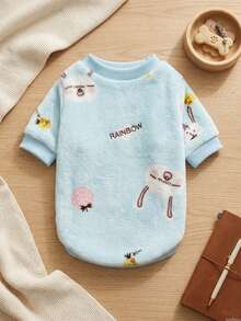 PETSIN Letter Pattern Fleece Cute Warm Sweatshirt, Autumn/Winter - Multicolor - View 1