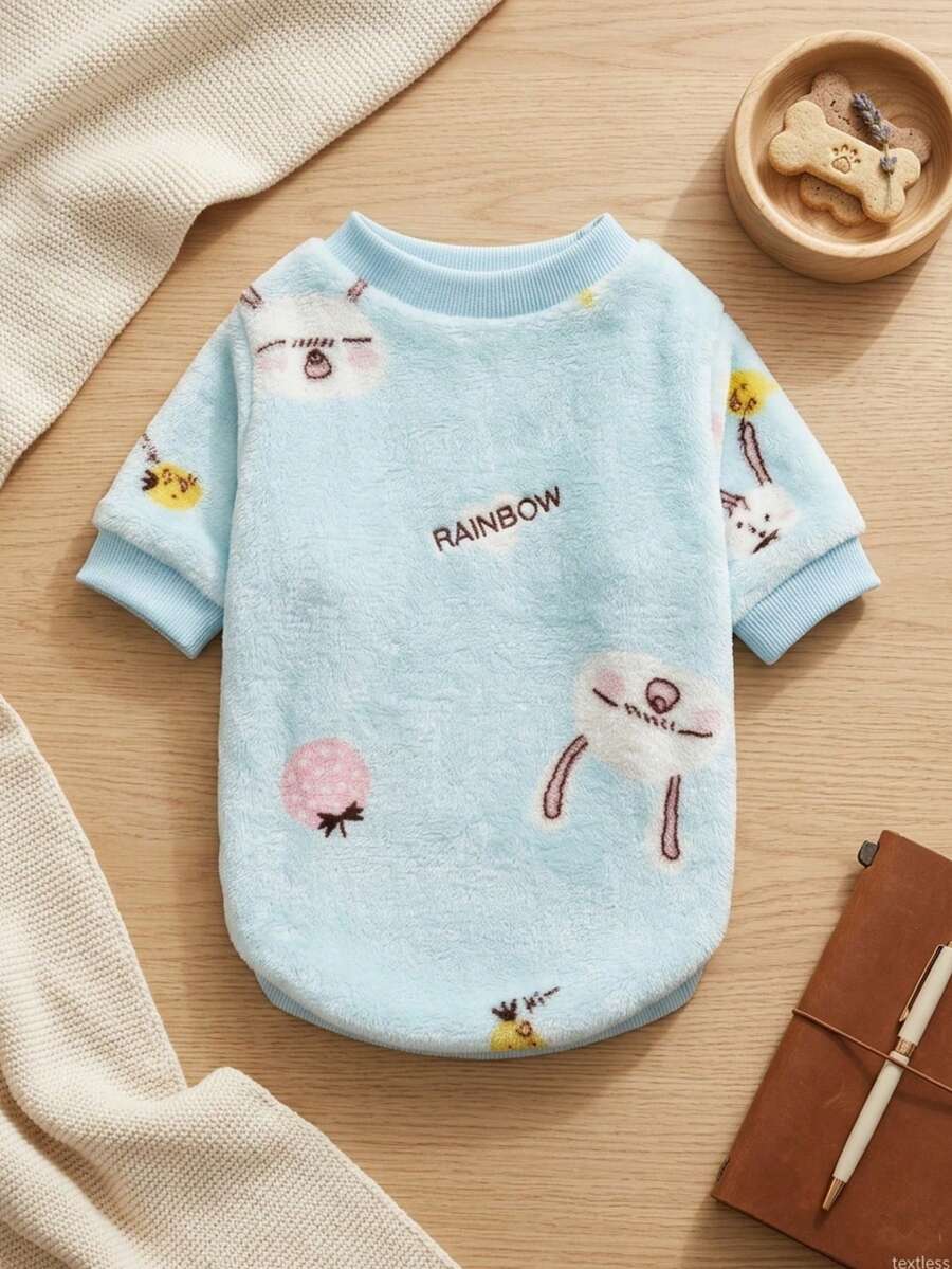 PETSIN Letter Pattern Fleece Cute Warm Sweatshirt, Autumn/Winter - Multicolor - View 1