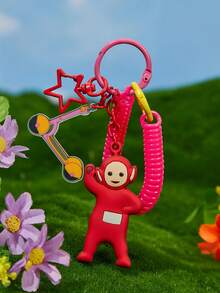 Teletubbies X SHEIN Cute Po Pattern Keychain, Bag Hanger - Red - View 1