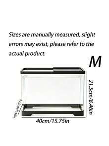 Desktop Paludarium With Cover, Clear Household Turtle Tank, Multi-Purpose Ecosystem Aquarium For Goldfish And Hydroponic Plants, Mini Landscape Fish Tank Suitable For Living Room Decor - Black - View 18