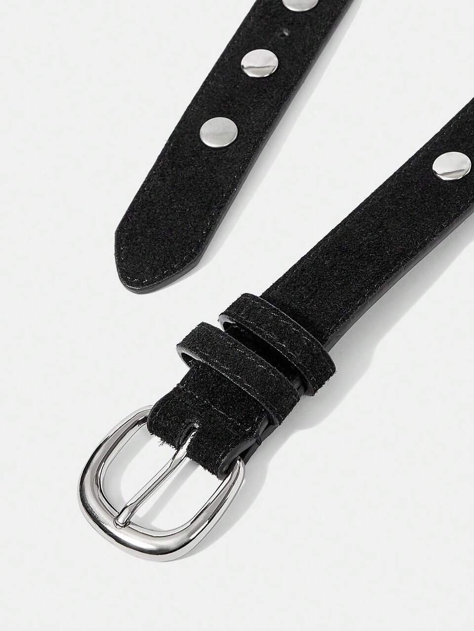 MOTF PRE BLACK SUEDE NAILED PERSONALIZED FASHION BELT