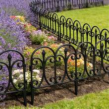 1/6Pcs Heavy‑Duty ABS Resin Garden Fence Panels, Easy Install Landscape Edging For Yard Lawn Patio Flower Bed, Modern Outdoor Decor Housewarming Gift - A - View 3