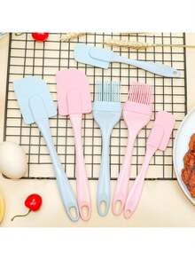 3 Piecescooking Utensil Set Kitchen Utensils Multi-Purpose Cake Spatula Silicone Oil Brush Baking DIY Tool (Nordic Green, Nordic Pink) - Multicolor - View 4