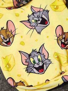 TOM & JERRY X SHEIN 1pc Pattern Printed Pet Hoodie Sweatshirt, Cat & Dog Clothes, Multiple Sizes Available,To M,Je Rry - Multicolor - View 3