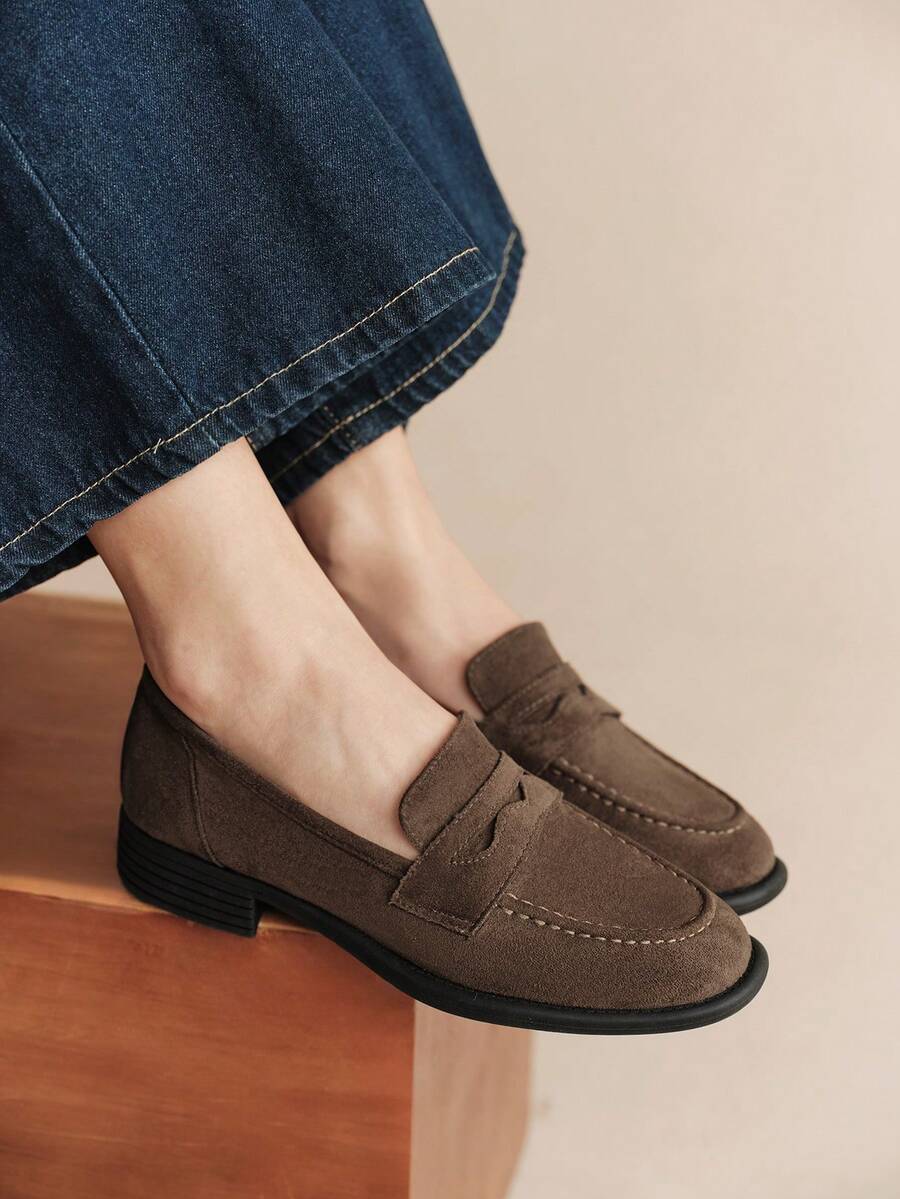 Rosivie Women's Casual Versatile Loafers Flat Shoes - Brown - View 1