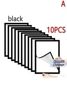 1/5/10PCS A4 Magnetic Plastic Photo Frames - black - View 1
