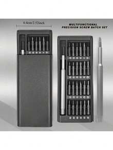 25 In 1 Precision Screwdriver Set, Multifunctional Maintenance Tool, Suitable For Disassembling Mobile Phones And Tablets, Durable Plastic, No Need For Charging - With Various Screw Heads - Silver - View 11