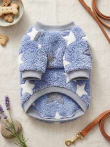 PETSIN 1 Pc Pet Dog/Cat Fleece Star Print Warm Round Neck - Multicolor - View 3