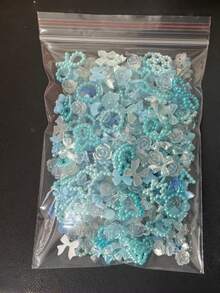 100Pcs 3D Resin Nail Charms Set, Random Assorted Rose Peach Blossom Bow Snake Ice Cream Dragon Star Rabbit Animal Shapes, Rhinestone Faux Pearl Mix, DIY Handmade Craft Decor For Y2K Nail Art All Seasons - Multicolor 1 - View 8