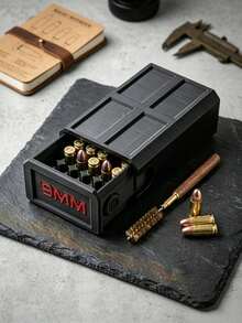 3D Printed 9mm Storage Box, 50 Round Large Capacity Drawer Design, Essential Tactical Equipment For Shooting Practice, Drawer Smooth With Side Lock Mechanism, Popular Gift For Father's Day And - Multicolor - View 3