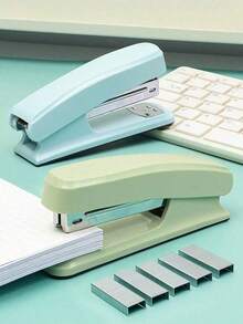 1pc Solid Color Office Stapler, Lightweight & Effortless Stapler, Multi-Function Binding Machine, Durable Stapler For Students, Back To School, School Supplies - Multicolor - View 10