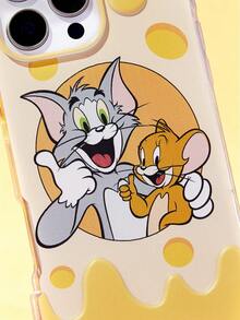 TOM & JERRY X SHEIN Funda de teléfono móvil con estampado de animales lindos, adecuada para iPhone 11 - 17 Pro Max - Multicolor - Ver 7