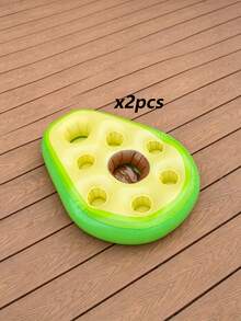 1pc/2pcs Avocado/Banana-Shaped Floating Tray, Suitable For Storing Snacks, Beverages And Fruits - Perfect For Pool And Beach Parties, A Must-Have For Beach Gatherings | Tropical Style | Durable Plastic Tray - Cup holder - View 10