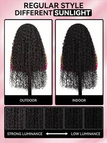 9am Hair Store 真人发三合一半头假发，无缝水波纹假发，翻转式真人发假发，无需胶水，无蕾丝，180% 密度，14-16 英寸波波头，18-28 英寸长发，自然黑色，自然发际线，旅行必备，新手友好型假发，日常佩戴，快速发货，无胶前额假发，编织真人发，度假必备，万圣节装扮，情人节真人发无蕾丝假发，自然无胶假发，浪漫约会女性假发 - S1 - 查看 12