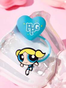 THE POWERPUFF GIRLS X SHEIN 可愛心形吸管套，防塵可重複使用吸管尖端蓋，不含吸管，禮物創意，派對、節日、情人節、飲水用 - 藍色 - 查看 2