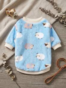 PETSIN 1 Pc Fleece Light Blue Cute Cartoon Sheep Pet - Multicolor - View 2