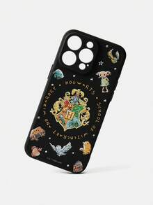 HARRY POTTER X SHEIN 霍格沃茨图案黑色手机壳 - 黑色 - 查看 2