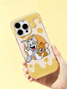 TOM & JERRY X SHEIN Funda de teléfono móvil con estampado de animales lindos, adecuada para iPhone 11 - 17 Pro Max - Multicolor - Ver 2