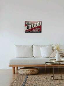 1PC Tin Metal Durable Wall Sign Red Black Quote I Said Fix It No Need Remind Every Six Months Man Cave Garage Bar Office Gift For Husband Dad Birthday Vintage Rustic Humorous Decor - 1PC - View 2