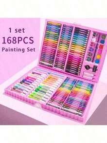 1 Set Perlengkapan Seni 42/168/208 Buah, Termasuk Krayon dan Pensil Warna, Dapat Dicuci (Warna Pola Acak, Tidak Terbatas pada Gambar yang Ditampilkan), Cocok untuk Pemula, Hadiah Natal, Hadiah Wisuda, Perlengkapan Sekolah, Hadiah Kecil untuk Pesta di Rumah - MultiWarna - View 13