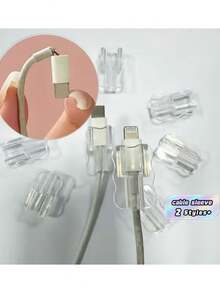 10 Pcs ABS Resin Cable Sleeves: Protect Your Cables From Breakage And Disconnection,Instant Style - Clear - View 1