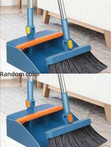 2 Pieces Living Room Essential Home Cleaning Set, Including Broom And Dustpan Set, Large Folding Broom And Dustpan Kit, Household Broom, Garbage Scoop, Thickened Broom And Dustpan Set - Multicolor - View 11