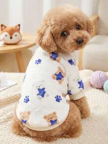 PETSIN 1 White Teddy Bear Flannel Pet Beige Flannel Thick Warm Pet Clothing - Multicolor - View 4