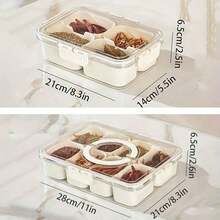 2/4/8 Grid Snack Storage Box, Lidded Portable Steak Plate, Refrigerator Food Storage Container, Snack Organizer, Divided Storage Container, Sliced Salad Box, For Keeping Food Fresh Longer - Multicolor - View 8