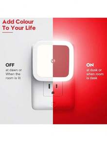1pc / 4pcs LED Night Lights, Plug‑In Smart Sensor Type. Automatically Turns On From Dusk Till Dawn. Suitable For Bedrooms, Bathrooms, Restrooms, Stairways, Kitchens, Hallways And Other Spaces. Compact And Portable. - Square Night Light - View 4