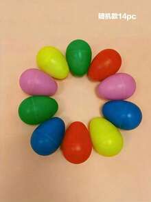 14pcs Maracas Rattle Eggs Set, Plastic Percussion Shakers Musical Instruments, Early Education Rhythm Toys, Easter Party Supplies, Kindergarten Classroom Teaching Tool - Multicolor - View 8