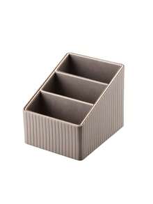 Luxury Vertical Striped 3-Slot Remote Control Box, Pu Leather Desktop Storage Organizer For Tv, Cd, Media Players, Controllers, And Office/Cosmetic Items, Back To School - Multicolor - View 19