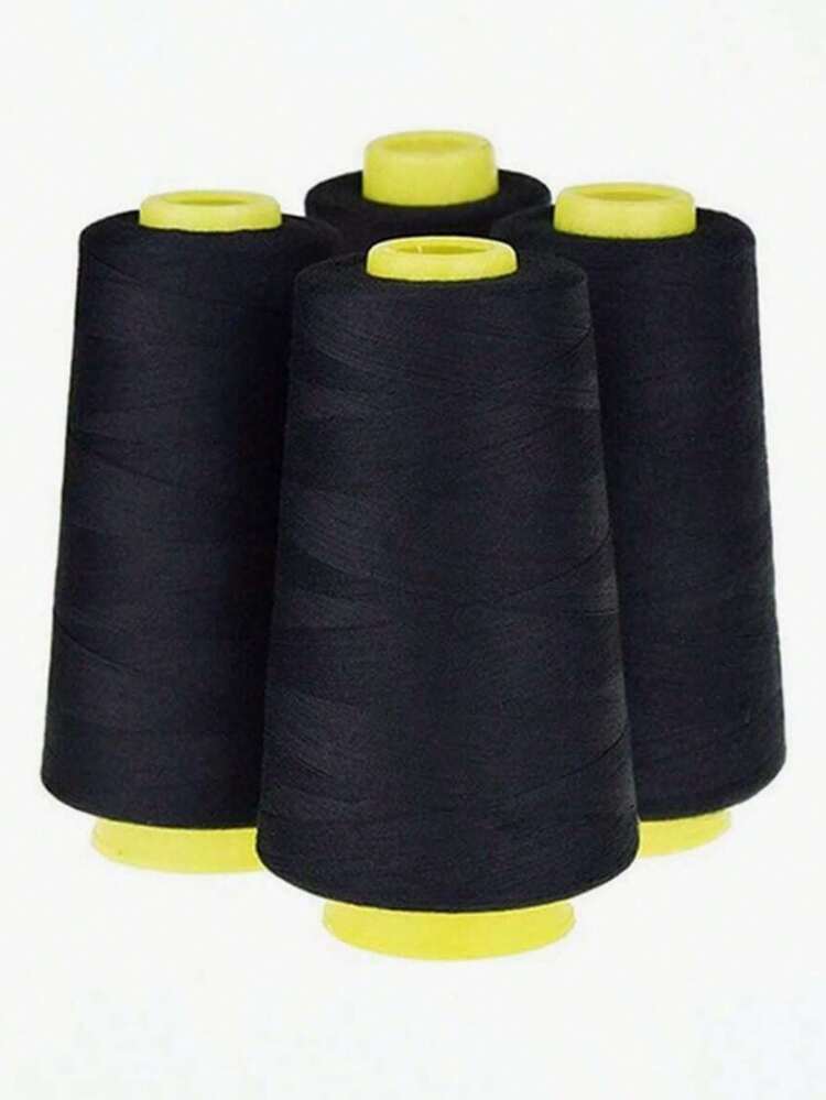 4-Axis, 3000 Yards Black And White Sewing Thread Per Axis, Universal Type, 100% Polyester Overlock Thread Tube (Suitable For Interior Decoration, Canvas, Curtains, Beading, Quilting) - Multicolor - View 2