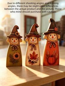 Rustic Hand-Painted Scarecrow Ornaments, Autumn Thanksgiving Home Desktop Decor, Country Style Harvest Decoration - Scarecrow ornament - View 15