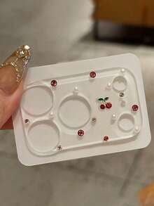 1PC Luxury Sparkle Rhinestone Cherry Clear Camera Lens Protector Compatible With Iphone 17 Pro Max 17 Pro Shockproof Scratch Proof For Women Adults - Red Cherry - View 4
